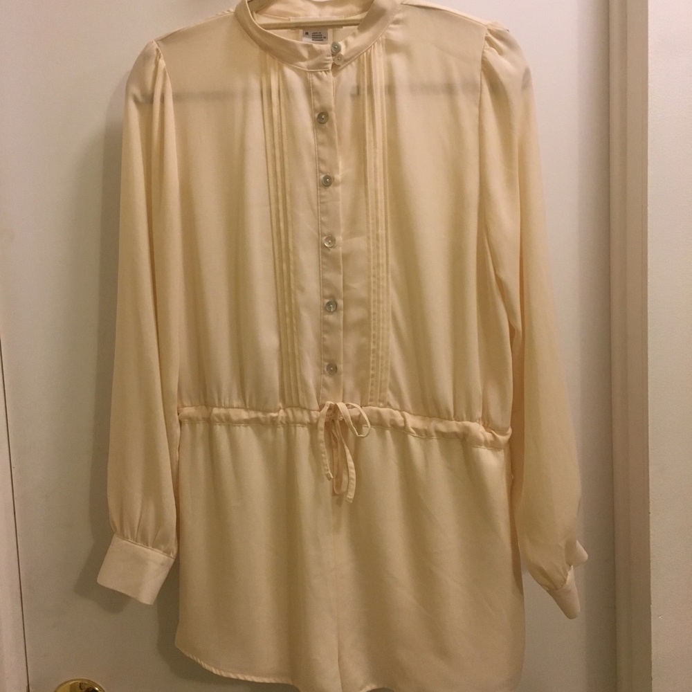 Cream long-sleeve romper
